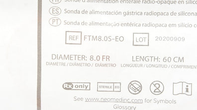 Avanos FTM8.0S-EO NeoMed Radiopaque Enteral Feeding Tube 8.0Fr x 23.6inch (x)